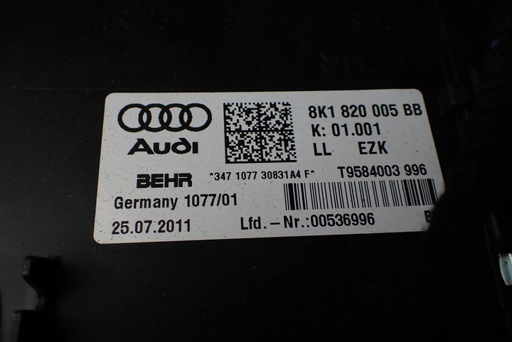 фото №12, Отопитель audi a5 8t 8k1820005bb