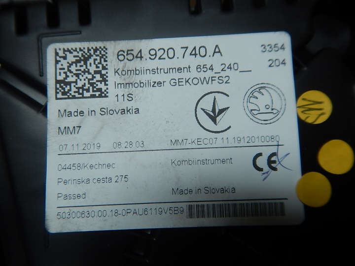 фото №11, Спидометр приборы skoda kamiq scala 654920740a европа