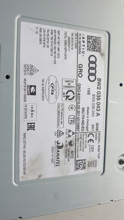 фото №9, Зчитувач мультимедіа mmi mib audi rs4 rs5 8w2035043a