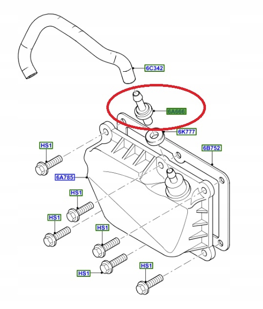 фото №13, Клапан вентиляции коробки коленчатого вала ford оригинальный номер