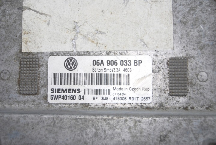 фото №7, Компьютер блок управления двигателя vw new beetle 1,6b 06a906033bp 5wp4016004