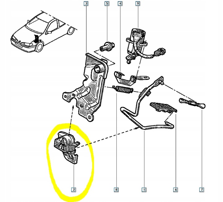 фото №10, Кріплення педаль газу renault megane i 7700415284