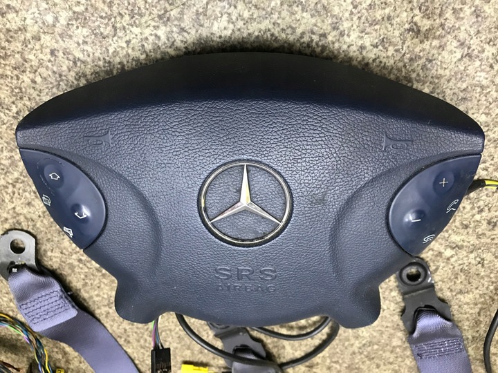 фото №12, W211 подушка водія модуль подушка безпеки ремені застібки