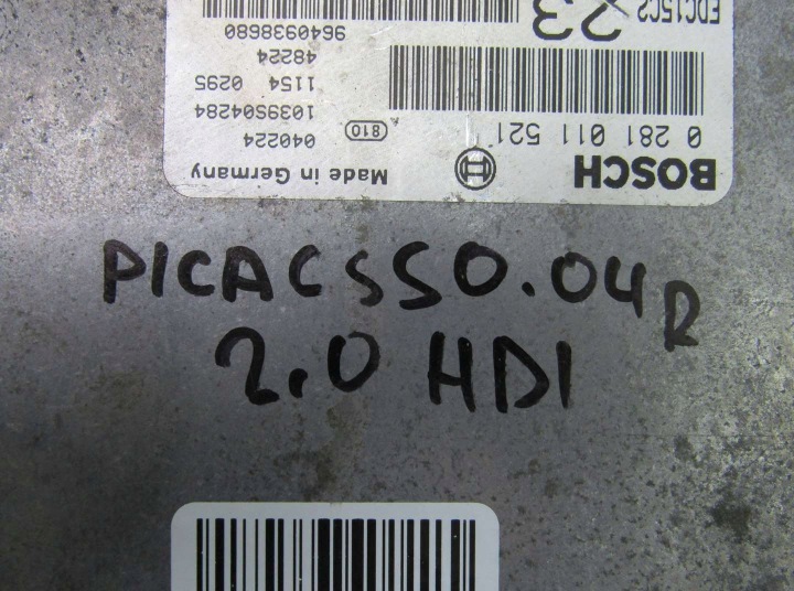 фото №8, Picasso 2.0 hdi 04r компьютер двигателя блок управления  0281011521 9651593480
