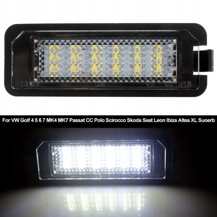фото №8, Подсветка номерного знака регистрационный лампочки led vw passat b6 golf iv v vi 4