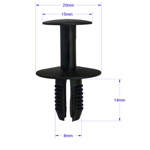 фото №3, Кліпса штифт багажника шумоізоляція 8mm mercedes