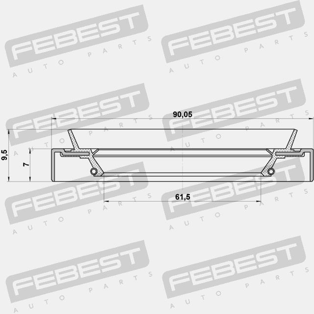 фото №12, Сальник ступицы зад 63x90x7x9.5 febest 6390710