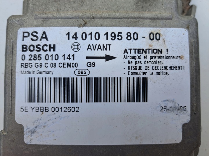 фото №2, Citroen peugeot 1401019580-00 блок керування подушка безпеки