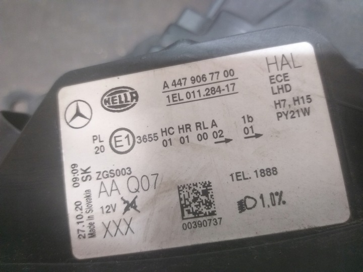 фото №11, Лампа лампы перед правая левая mercedes vito w447 a4479067800 a4479067700