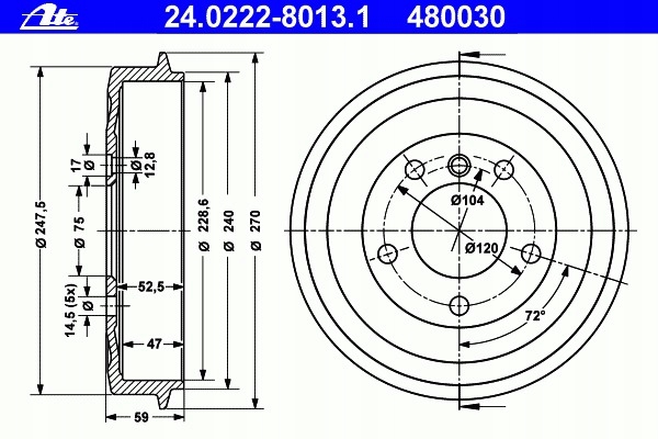 фото №15, Барабани гальмівні bmw 3 e36 1.6-1.8 09.90-0 набір + niezbędnik водія #1