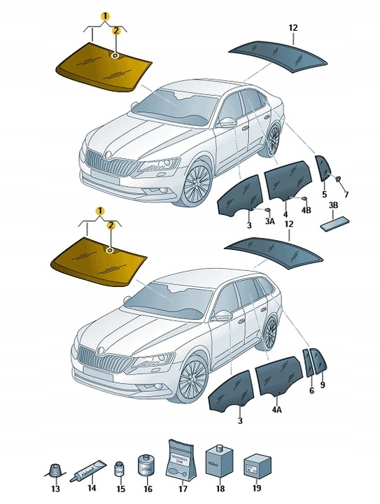 фото №1, Стекло лобовое skoda superb оригинал 3v0845011ae
