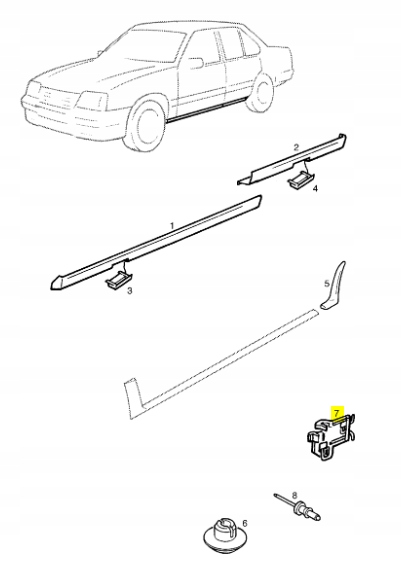 фото №5, Кліпса планки порога opel ascona c 90270589
