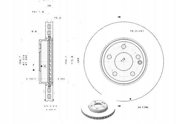 фото №2, Brembo диски гальмівні 2szt. mercedes a w176 b