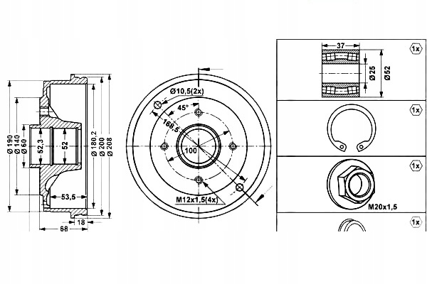 фото №2, Ate барабаны тормозные зад dacia logan