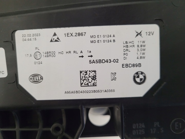 фото №14, Bmw x1 u11 22- лампа led левая перед передняя 5a5bd43-02