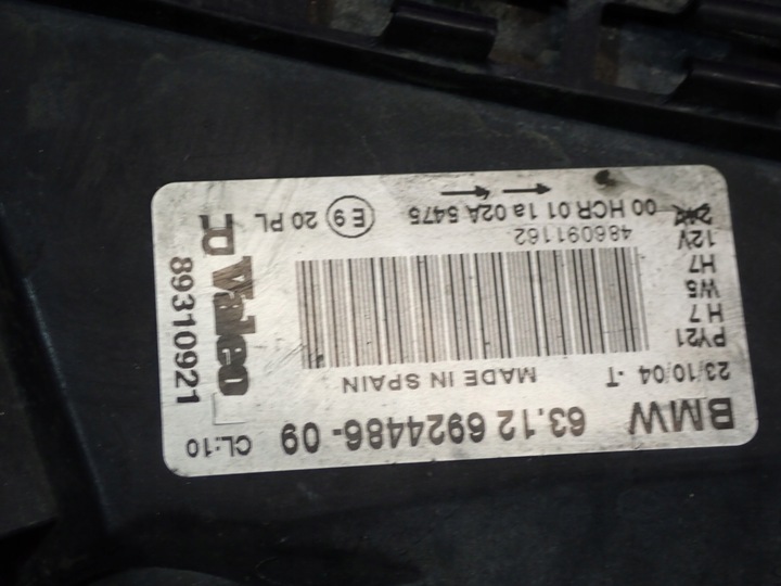 фото №8, Bmw e87 фара праві лампа перед 6312 6924486