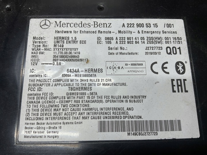 фото №10, Модуль блок керування  telematic mercedes w213 a2229005315