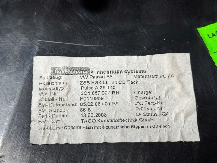 фото №5, Бардачок пассажира vw passat b6 3c1857101 3c1857114 3c1857097bh