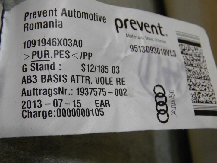 фото №8, Оббивка спинка сидіння пасажира audi a3 8v права