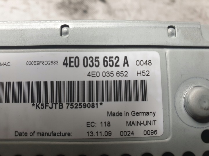 фото №5, Audi a6 c6 считыватель mmi 3g навигации 4e0035541l