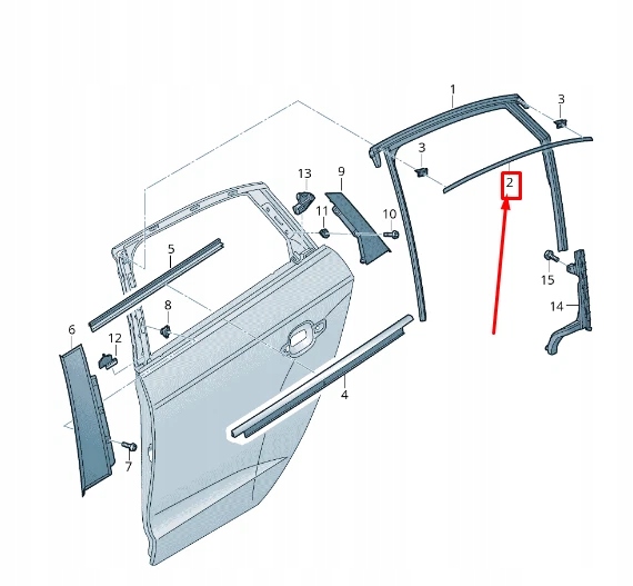 фото №8, Audi a3 sportback 8v планка скла двері задніх лівих 8v5839643c2zz oem