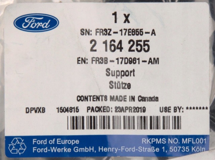 фото №14, Кронштейн ползун бампера левый зад mustang 2015-23 2164255 _ fr3b-17d961-am