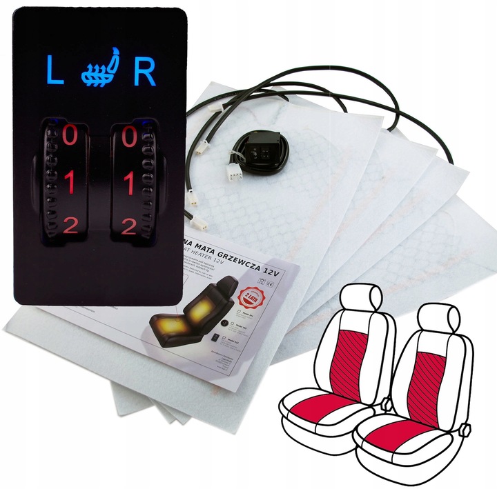 фото №1, Набір mat нагрівальних pod оббивка na 2 сидіння потужність 4x25w 12v 525x280mm