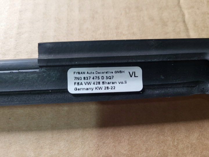 фото №7, Vw sharan 7n alhambra планка zbierająca вода перед