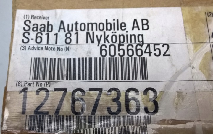 фото №9, Saab 93 9-3 ii 2002-2007 ручка наружная дверь левый зад eu оригинальный номер 12767363