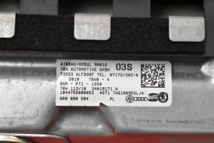фото №9, Подушка  повітряна подушка пасажира eu 6r0880204 vw polo 5 v 6r 09-15