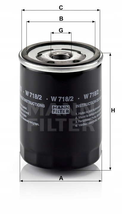 фото №11, Фильтр масла fiat punto/tipo mann-filter w 718/2