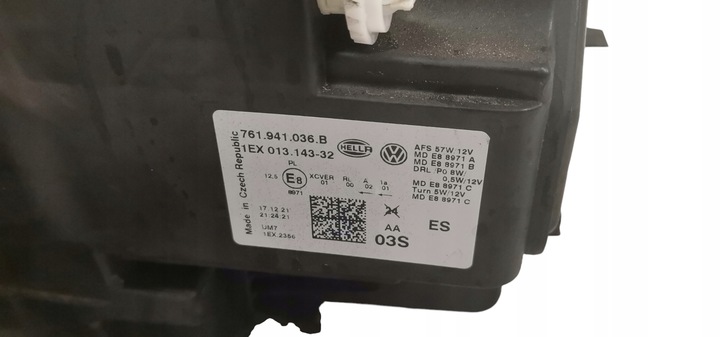 фото №10, Vw touareg iii 3 2017- лампа правая передняя правые перед полный led 761941036b