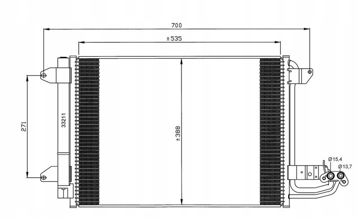 фото №14, Конденсатор кондиционера vw a3/golf 5/octavia 04-