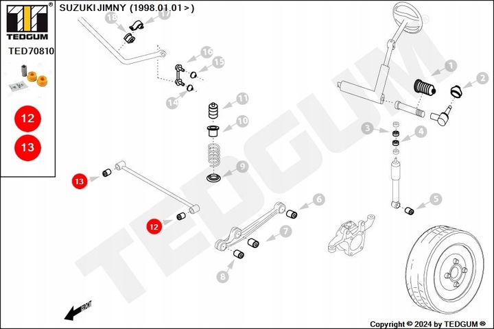 фото №15, Tedgum ted70810 втулка важіль reakcyjnego пангардна тяга