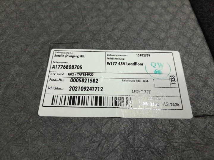 фото №8, Mercedes a w177 hb покрытие пол багажника a1776808705
