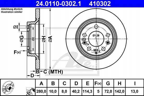 фото №3, Диски тормозные колодки зад ate mazda 323 f vi