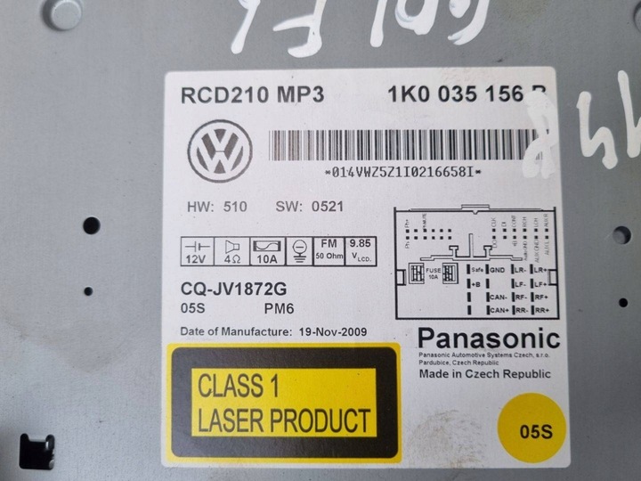 фото №6, Радіо автомобільні volkswagen golf 6 2009 1k0035156b