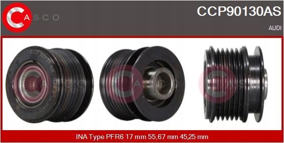 фото №2, Колесо ременное генератора ccp90130as casco