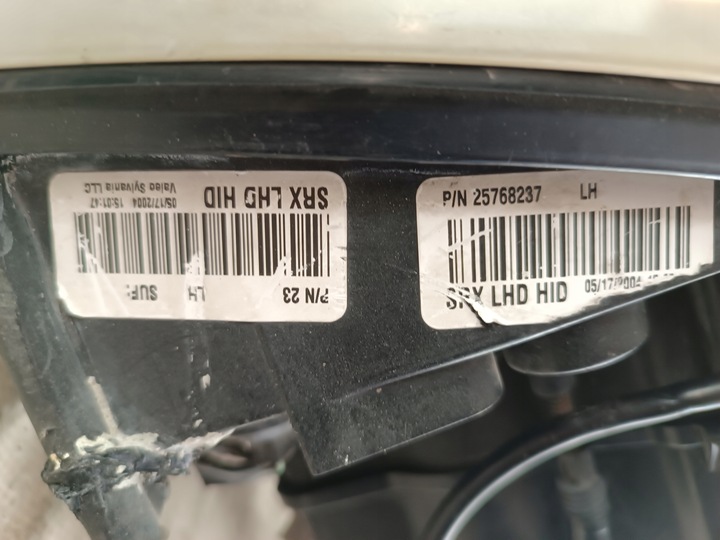 фото №14, Лампа правая ксенон cadillac srx - 2003-2009 - европа