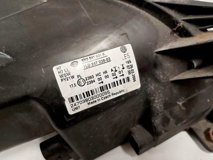 фото №10, Vw tiguan 1 i 5n лампа левый перед левая передняя uk фара 5n2941031k