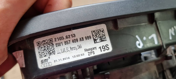 фото №15, S4 b9 8w a4 зеркало левая левый перед складной ассистент 15pin 8w1857409ab