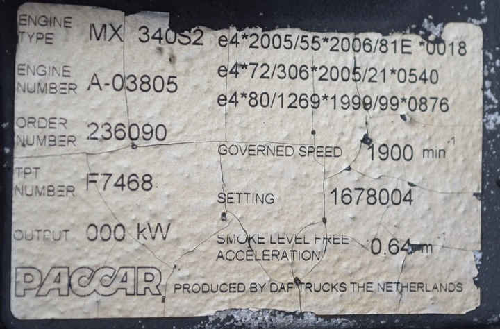 фото №6, Комплектний двигун daf xf cf 105 510km