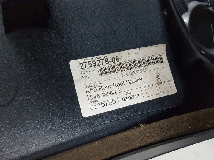 фото №5, Mini cooper r58 s 11-15r спойлер кришки верхній