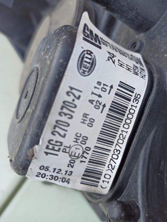 фото №8, Фара лівий чорний opel astra iii h 1eg270370