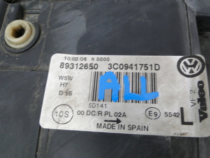 фото №6, Лампа левый перед vw passat b6 3c 3c0 ксенон 3c0941751d