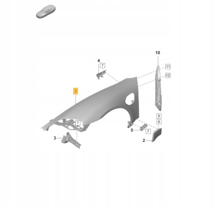 фото №1, Крыло переднее porsche taycan