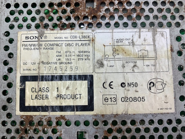 фото №7, Sony cdx-l380x радіопрогравач радіо cd mp3