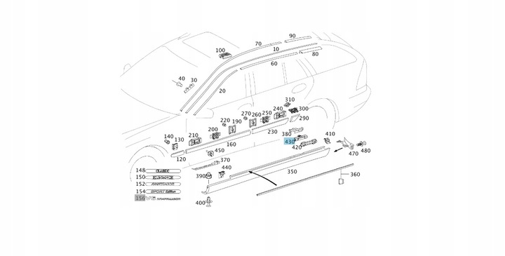 фото №2, Оригінальна кліпса планки порогової mercedes c w203