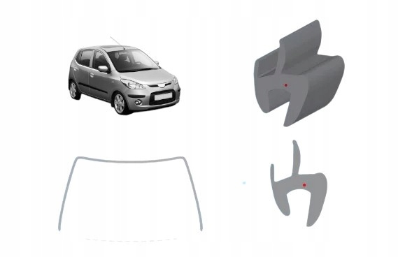 фото №1, Прокладка скла лобовий передній hyundai i10 2007-13 верх i боки 4137asmh