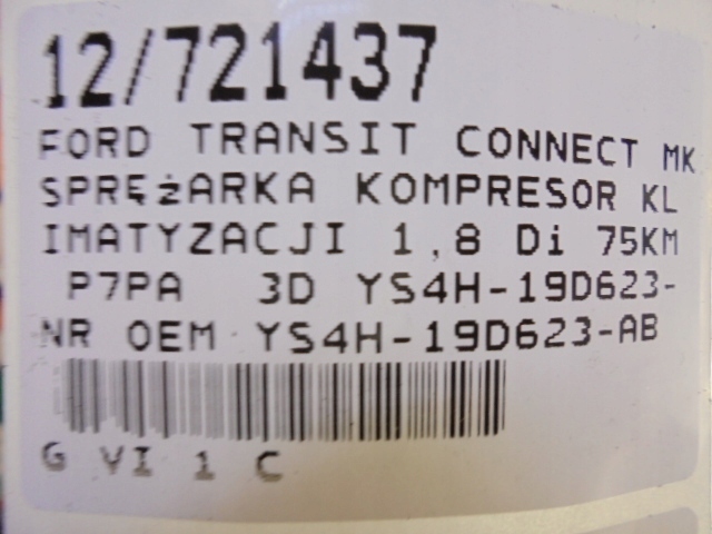 фото №8, Ford transit connect mk1 компресор кондиціонера ys4h-19d623-ab 1,8d